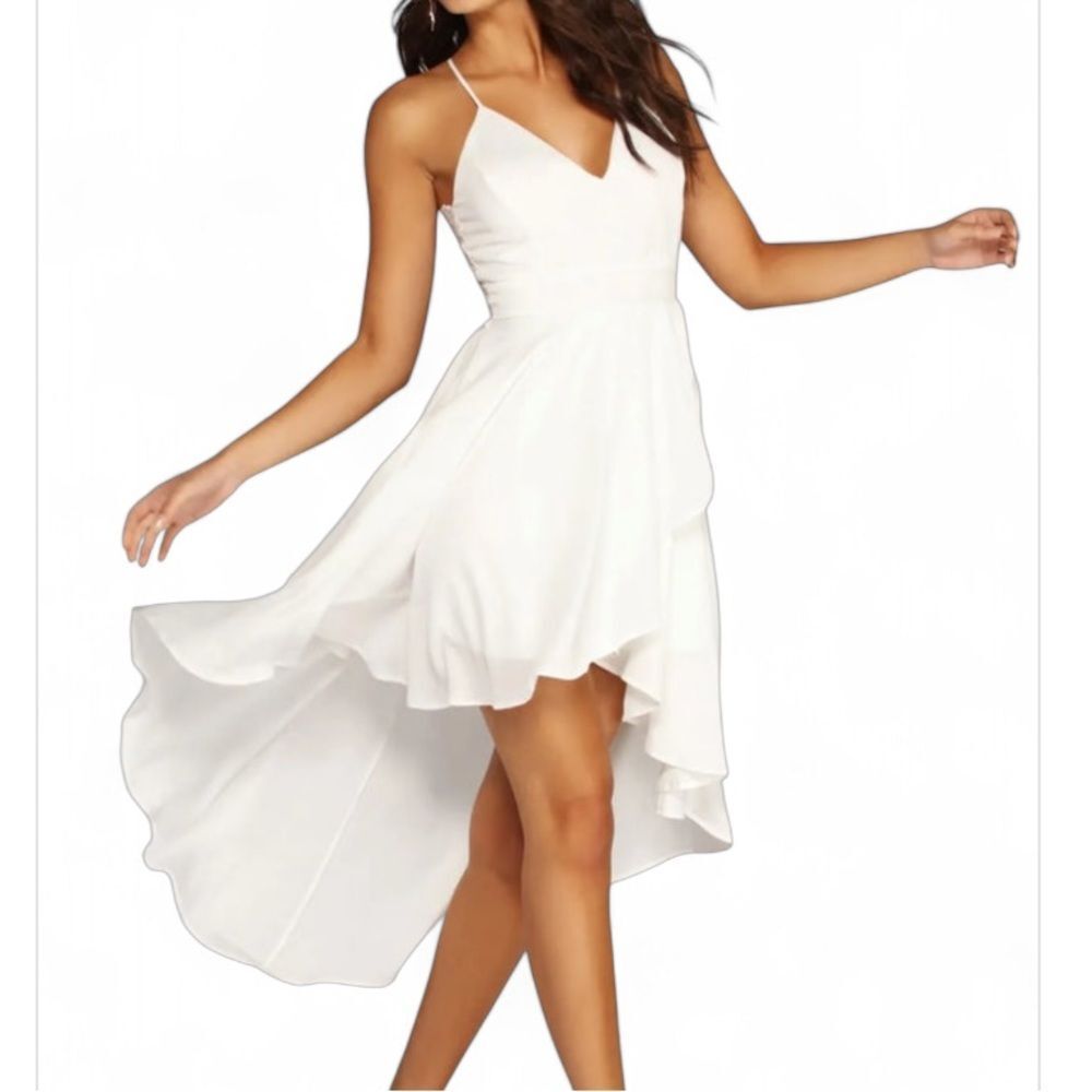Windsor White High-Low Slip Dress